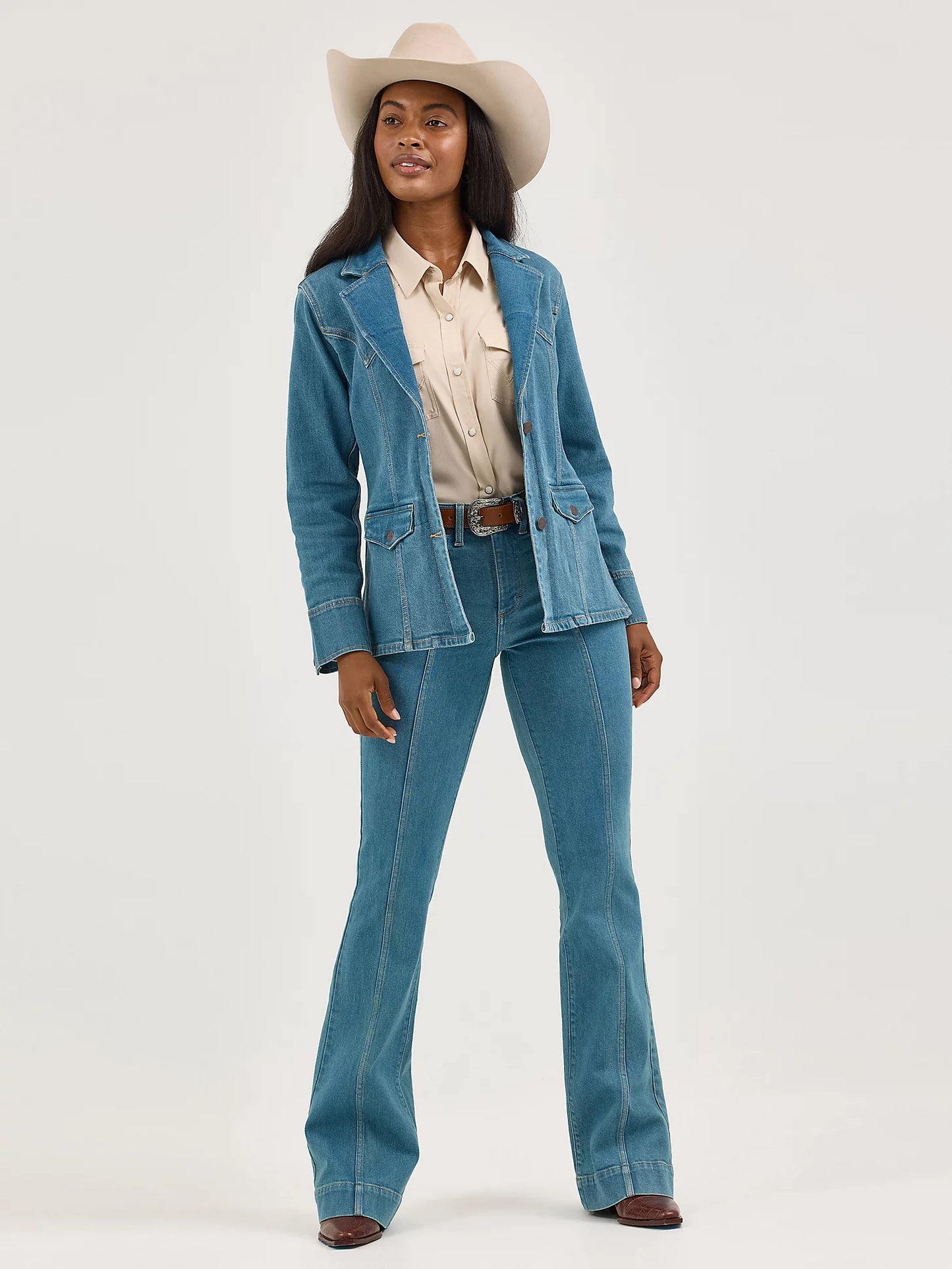 Women's Wrangler Retro® Bailey High Rise Pintuck Trouser Jean in Brooklyn