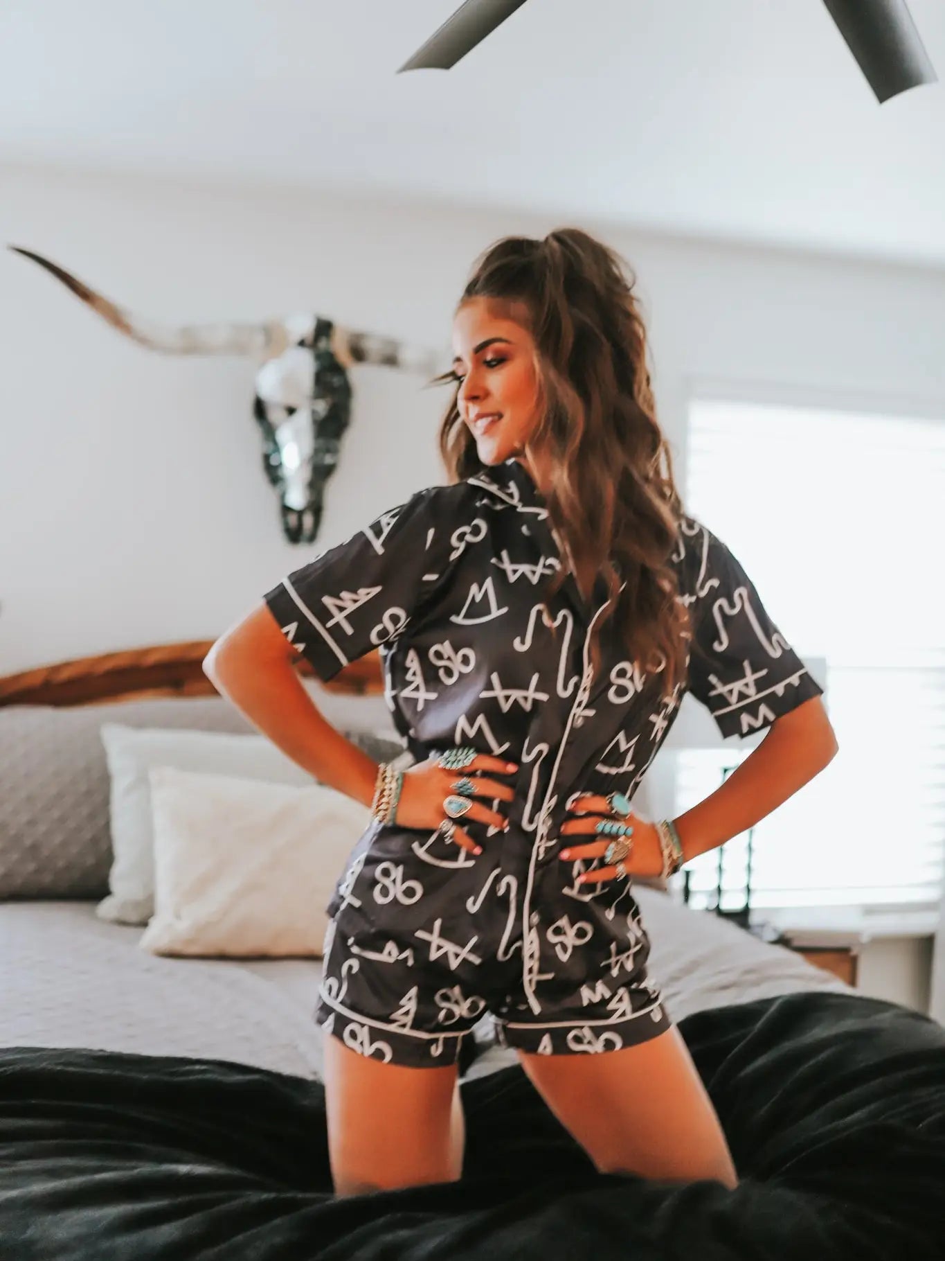 Midnight Ranch Satin Pajama Set