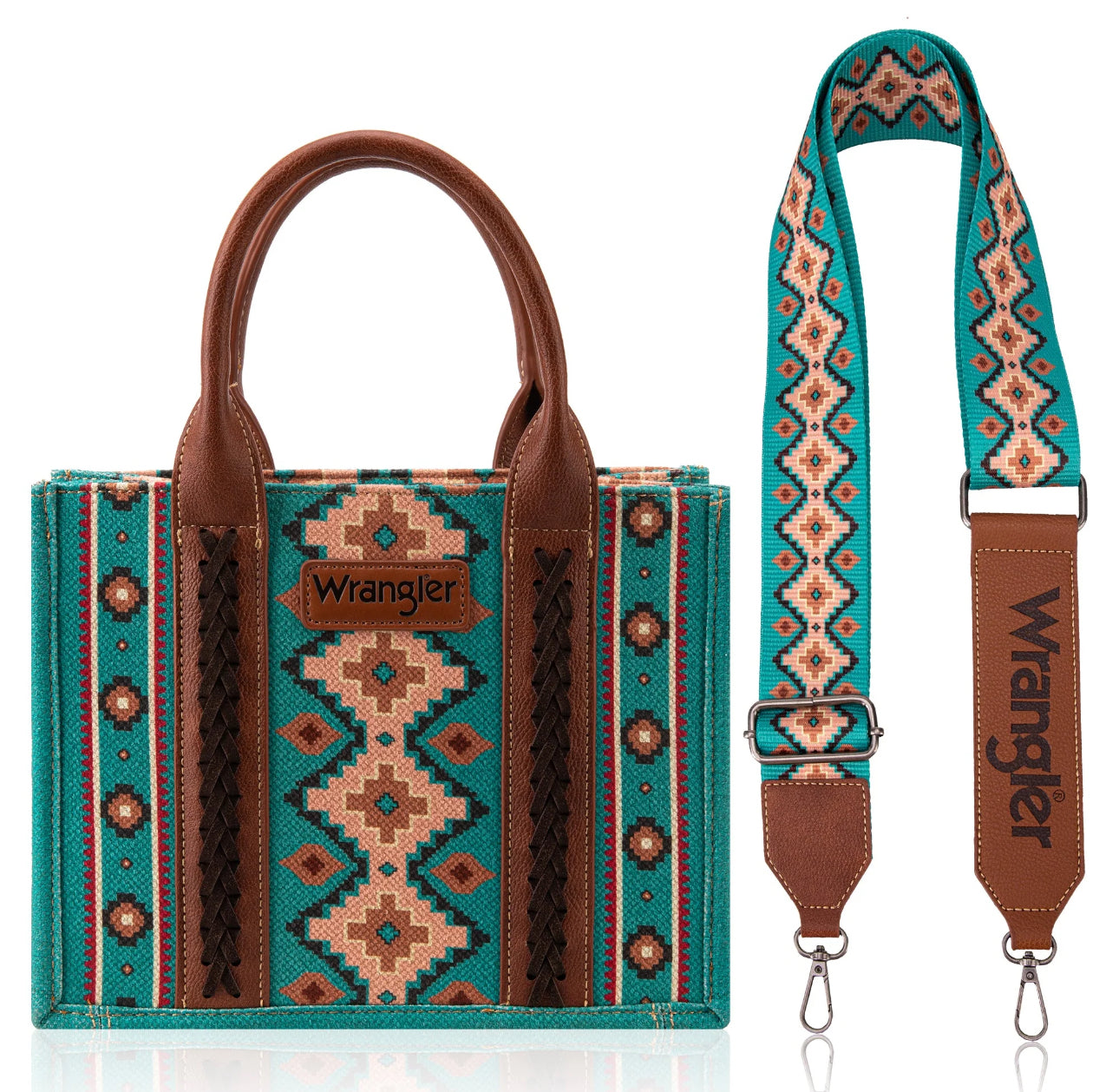 Southwestern Print Cross Body Canvas Mini Tote