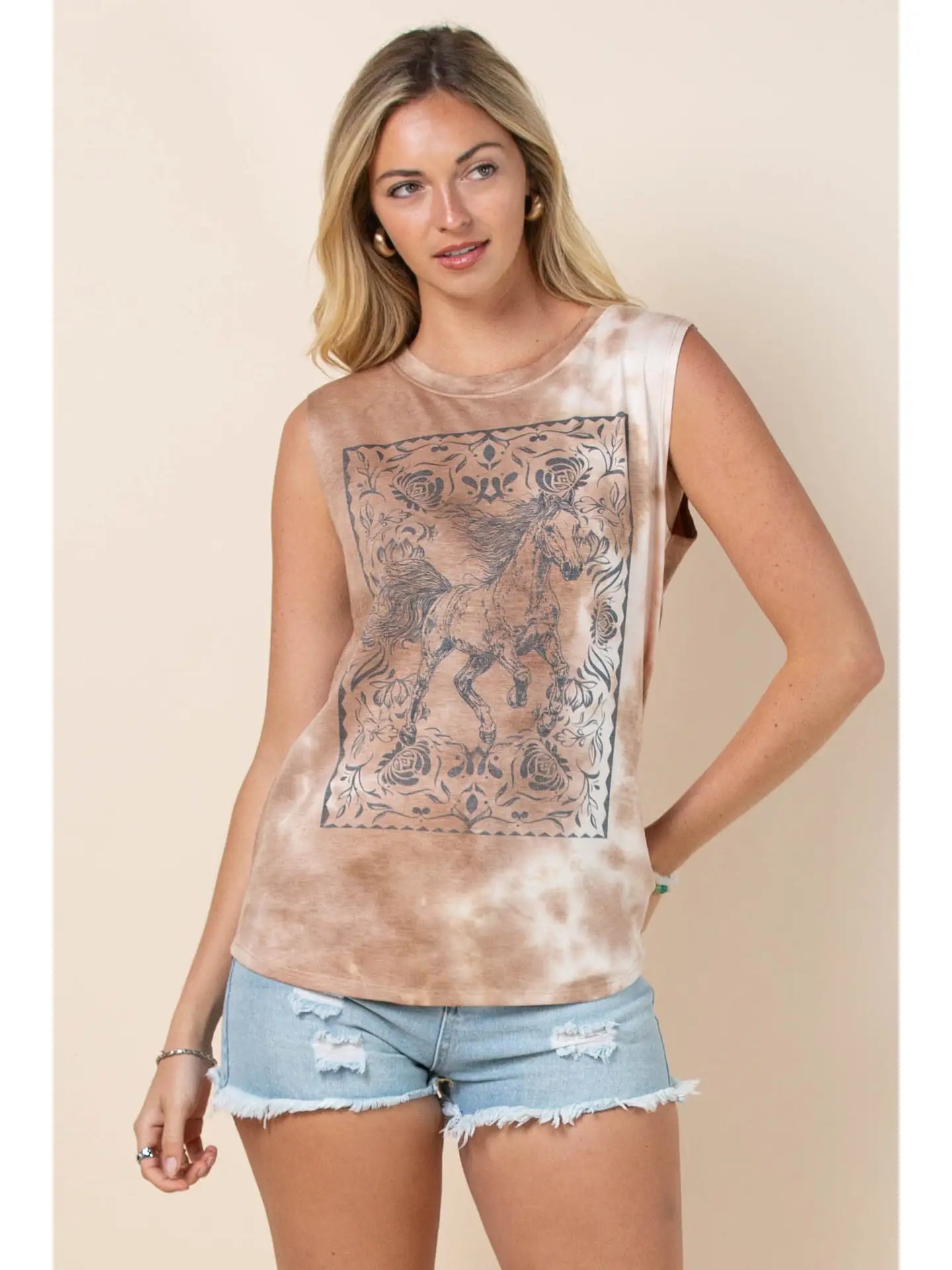 Wild Spirit Running Horse Tie Dye Tank