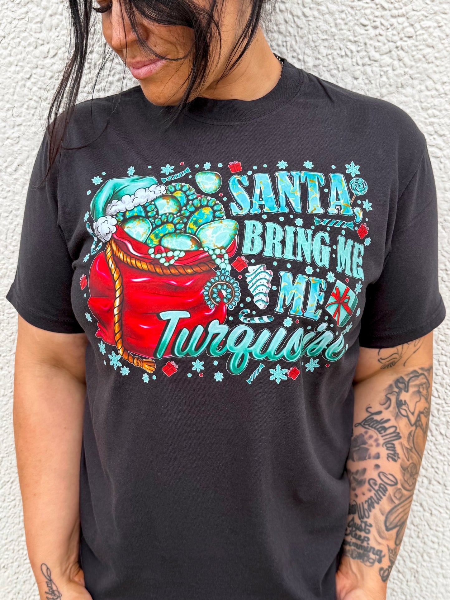 Santa Bring Me Turquoise | Comfort Colors Graphic Tee