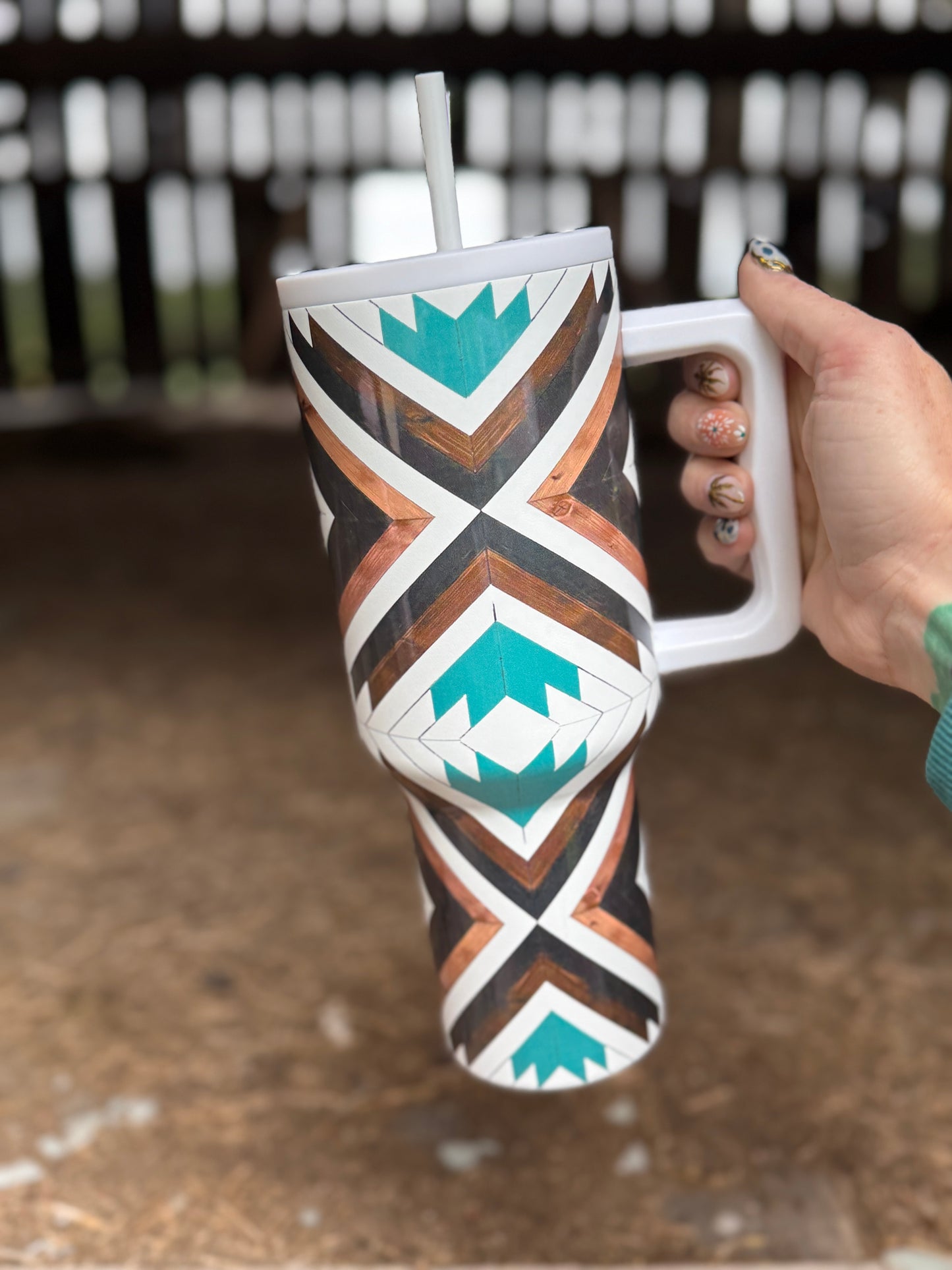 Turquoise Trailblazer 40 oz Tumbler