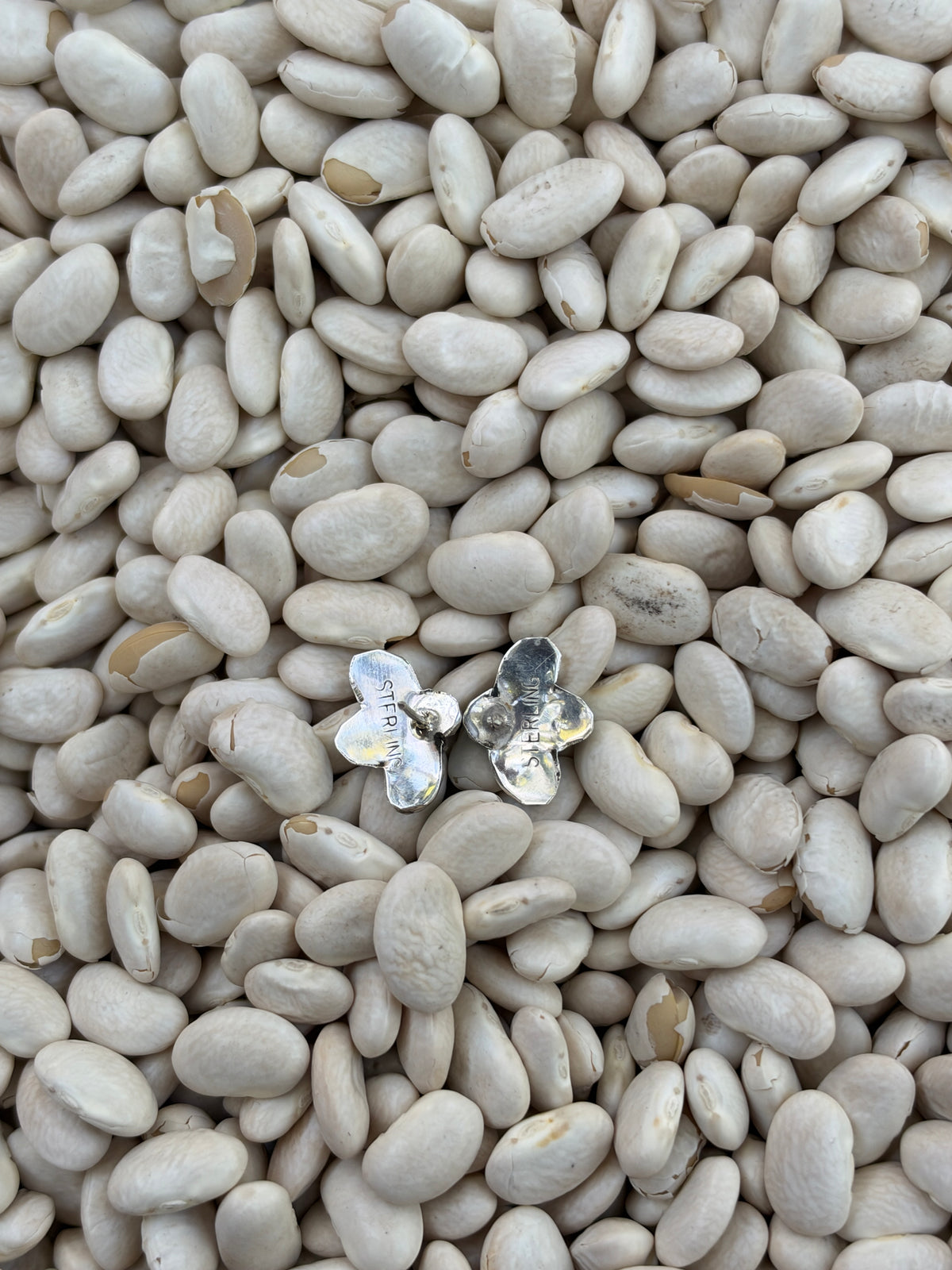 Genuine Kingman Turquoise Cluster Stud Earrings | 925 Sterling Silver | NON NATIVE NOT SIGNED