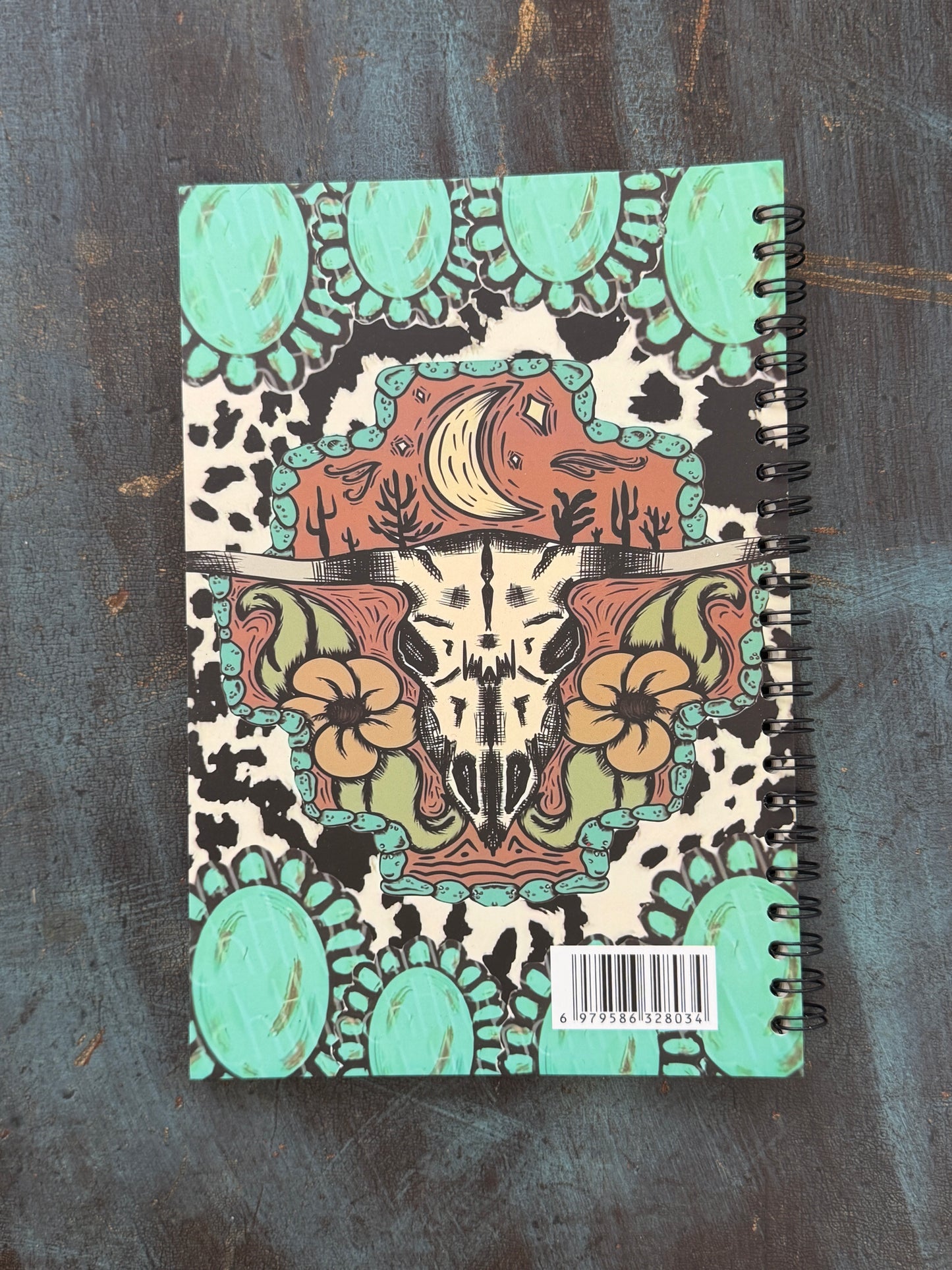 Turquoise Cowgirl Western Spiral Notebook