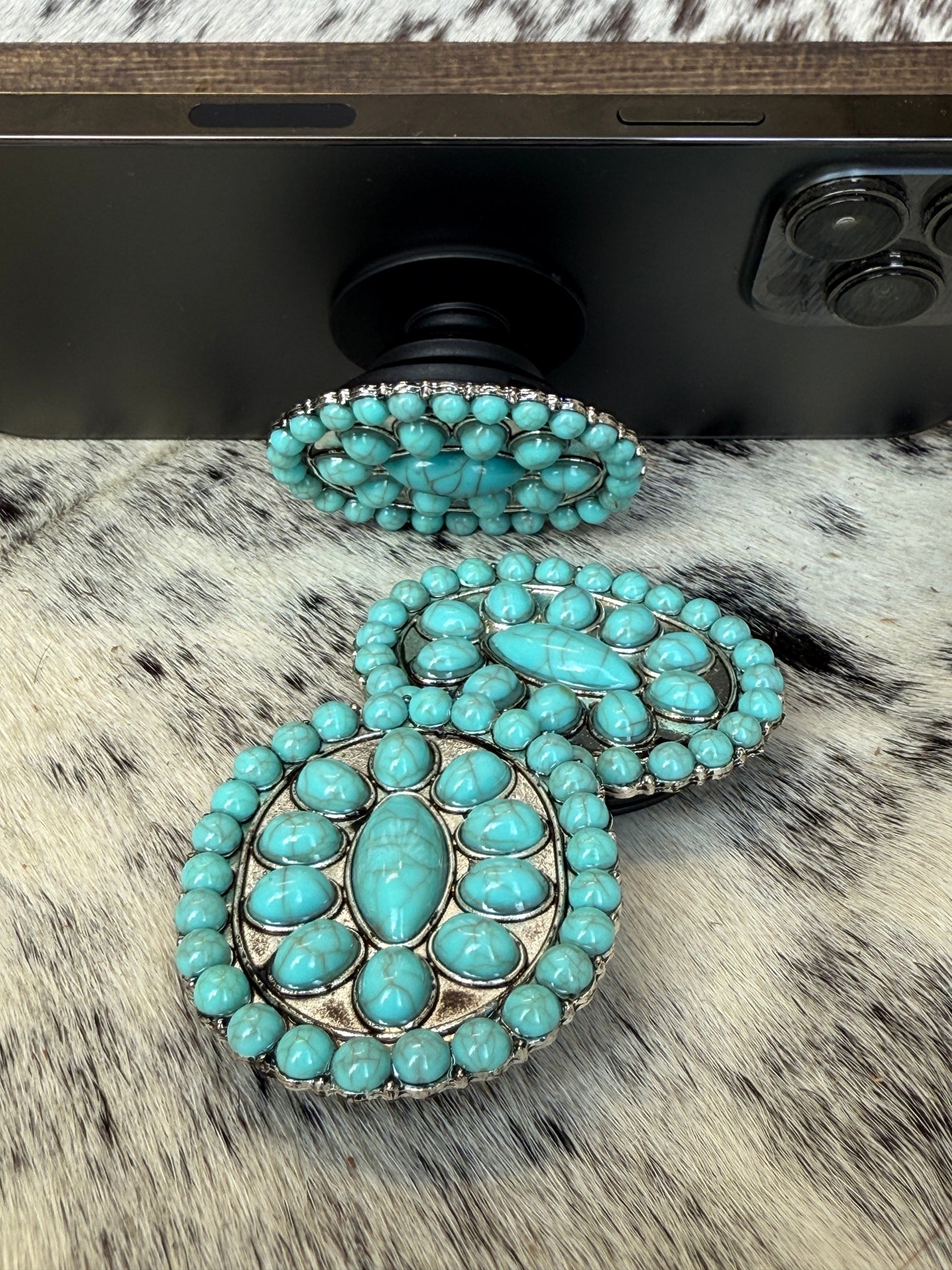 Turquoise Stone Concho Phone Grip