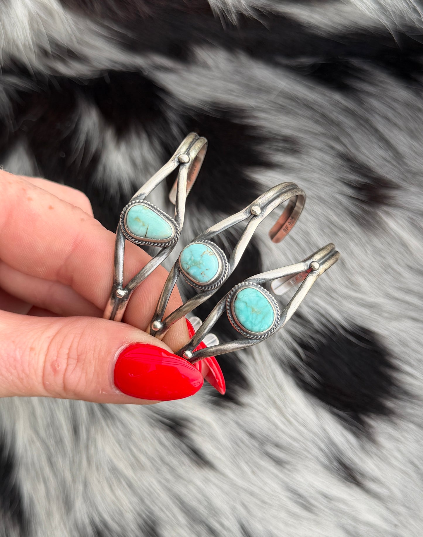Dry Creek Turquoise Cuff Bracelet | Genuine 925 Sterling Silver | Navajo Handmade | Stamped BF