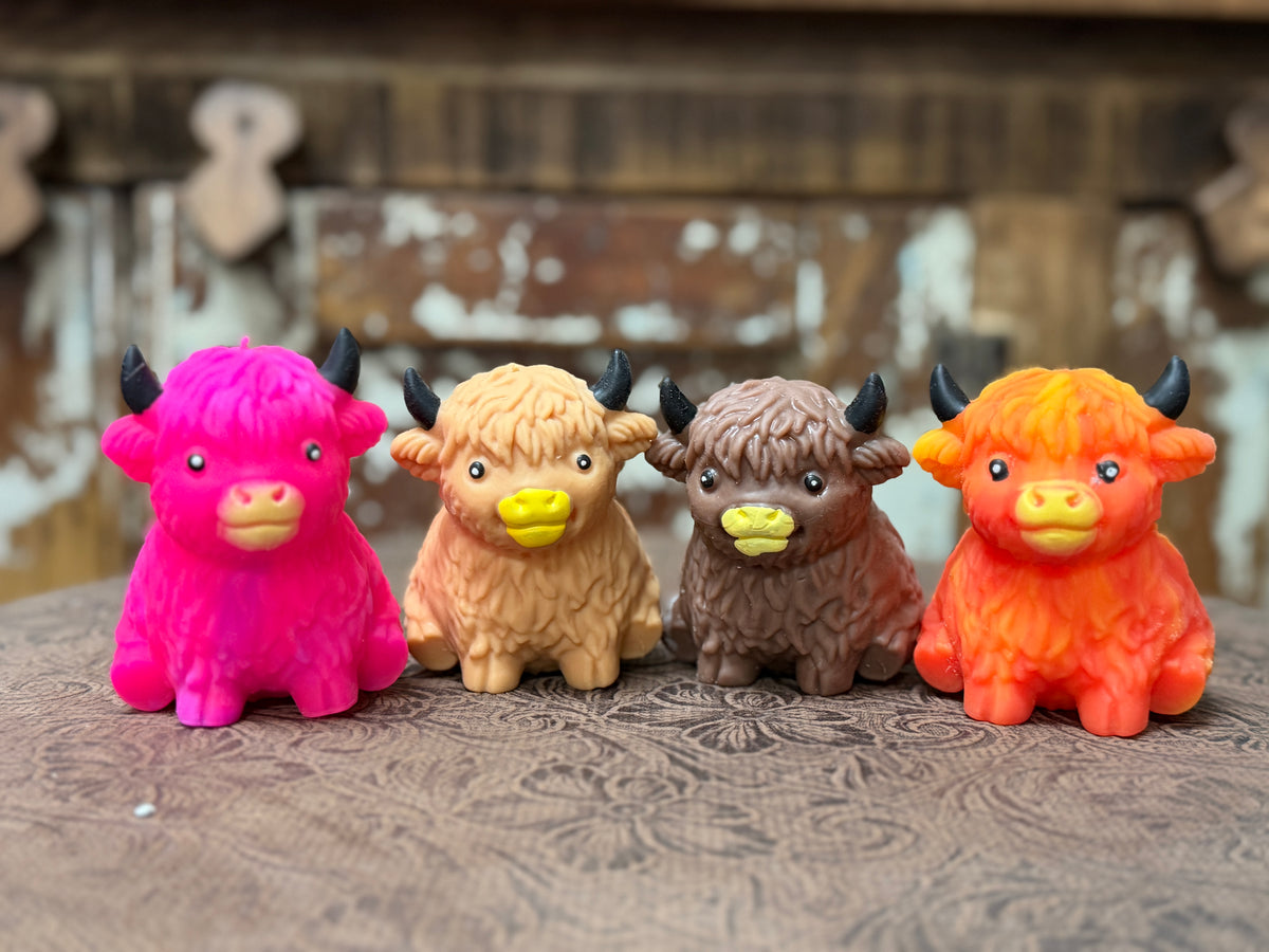 Highland Honey Cow Squishy | Stretchy Squeeze Toy