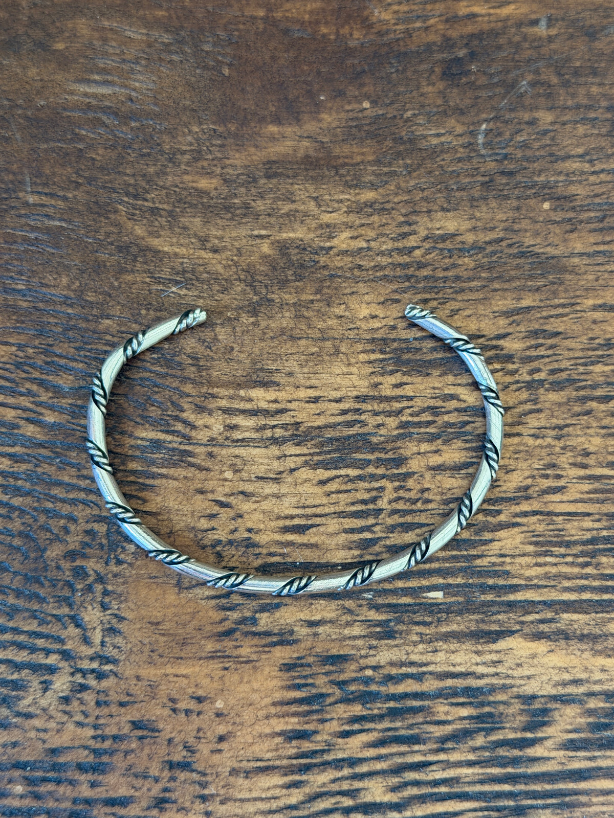 Elaine Tahe Sterling Silver Twist Stacker Cuff β Native Made 925 Sterling