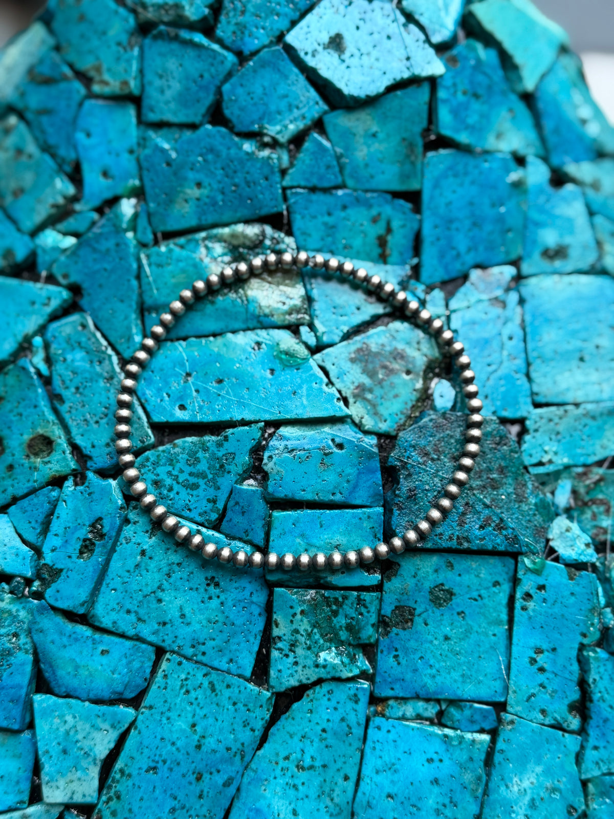 3mm 925 Sterling Silver Pearl Stretch Bracelet β Machine Made