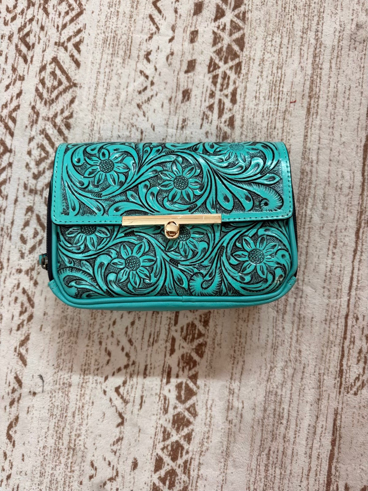 Tooled Leather Western Crossbody Bag β Floral Collection