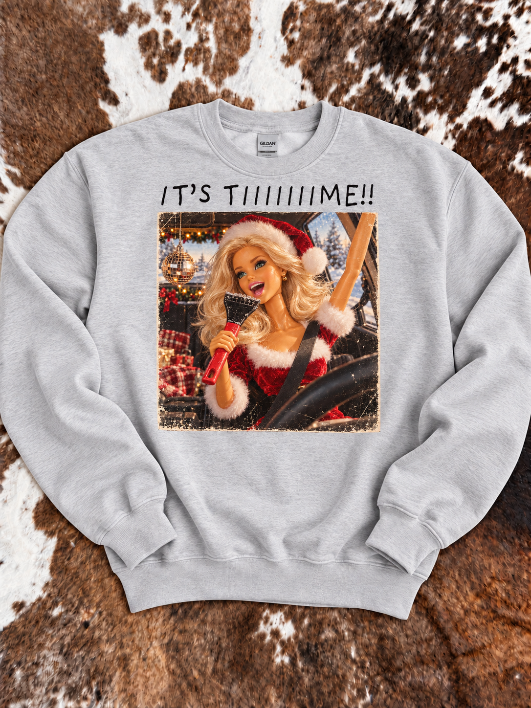 ITS TIIIIIME | Grey Crewneck Sweatshirt