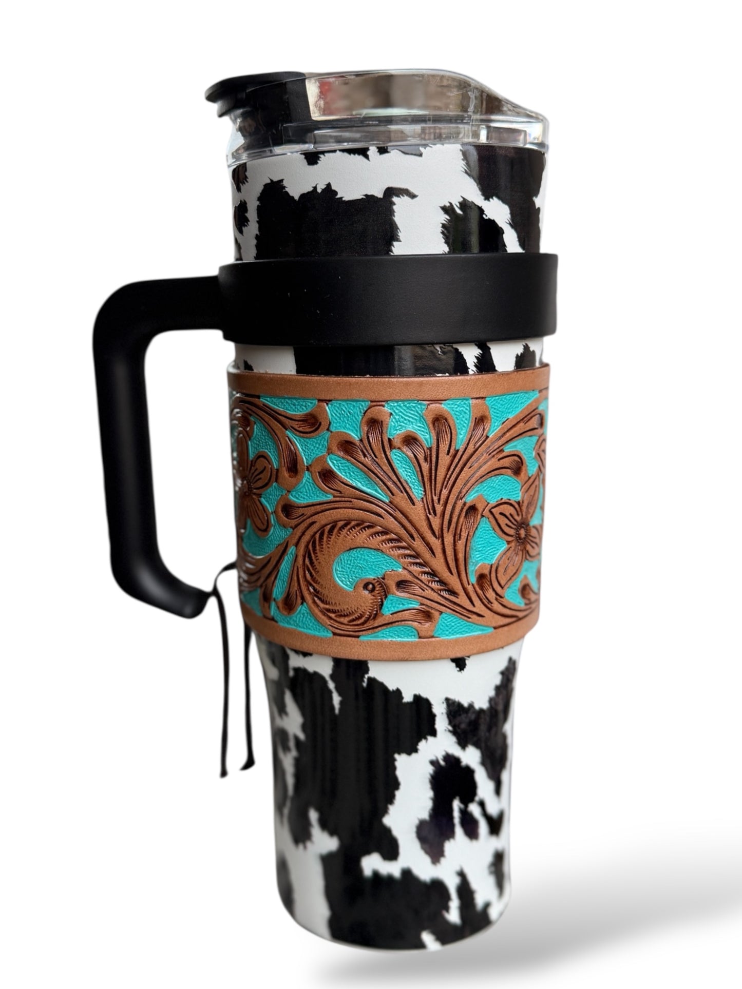 Wyoming Horizon Insulated Tumbler with Hand Tooled Sleeve