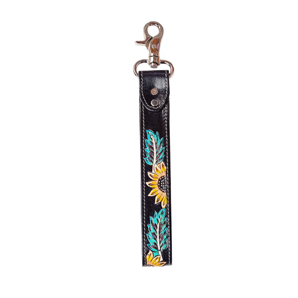 Cheyenne Bloom Hand-Tooled Key Fob