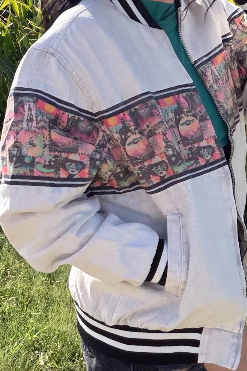 Cosmic Cowgirl Western Collage Bomber Jacket
