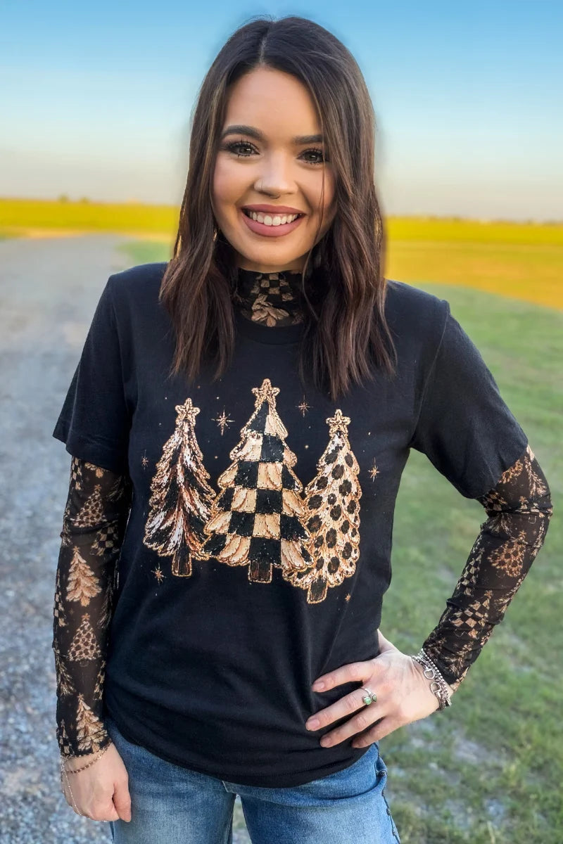 Merry Mightnight Mesh Top