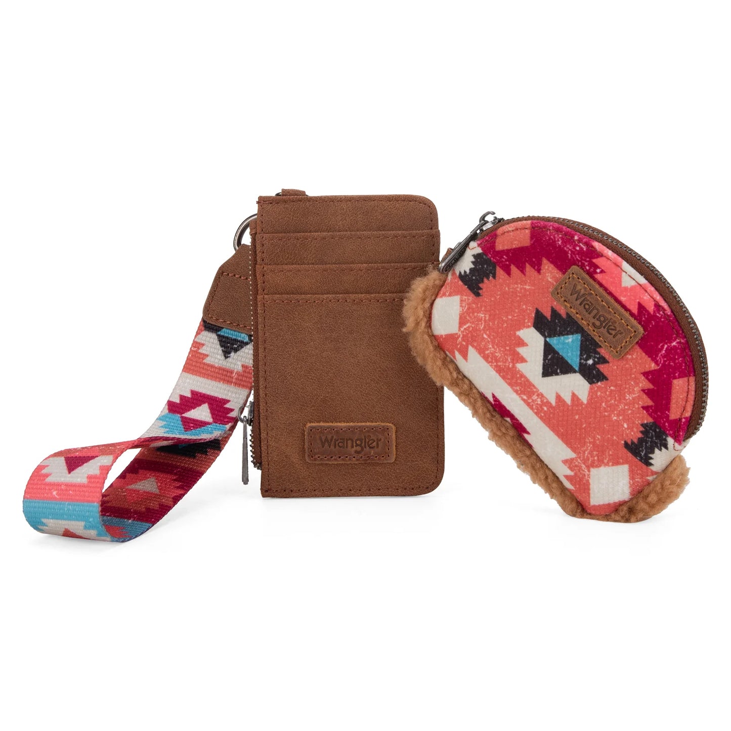 Wrangler Sherpa Southwestern Art Print Dual Pouch Wristlet