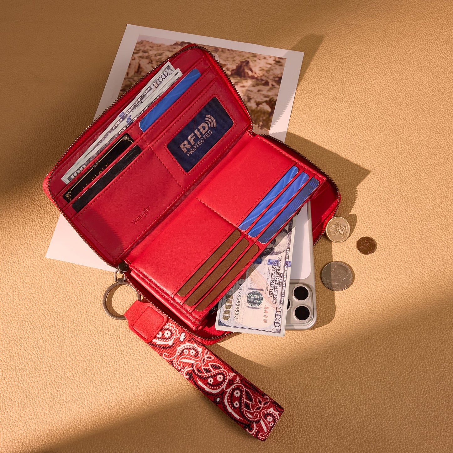 Wrangler Prairie Paisley Wristlet Wallet