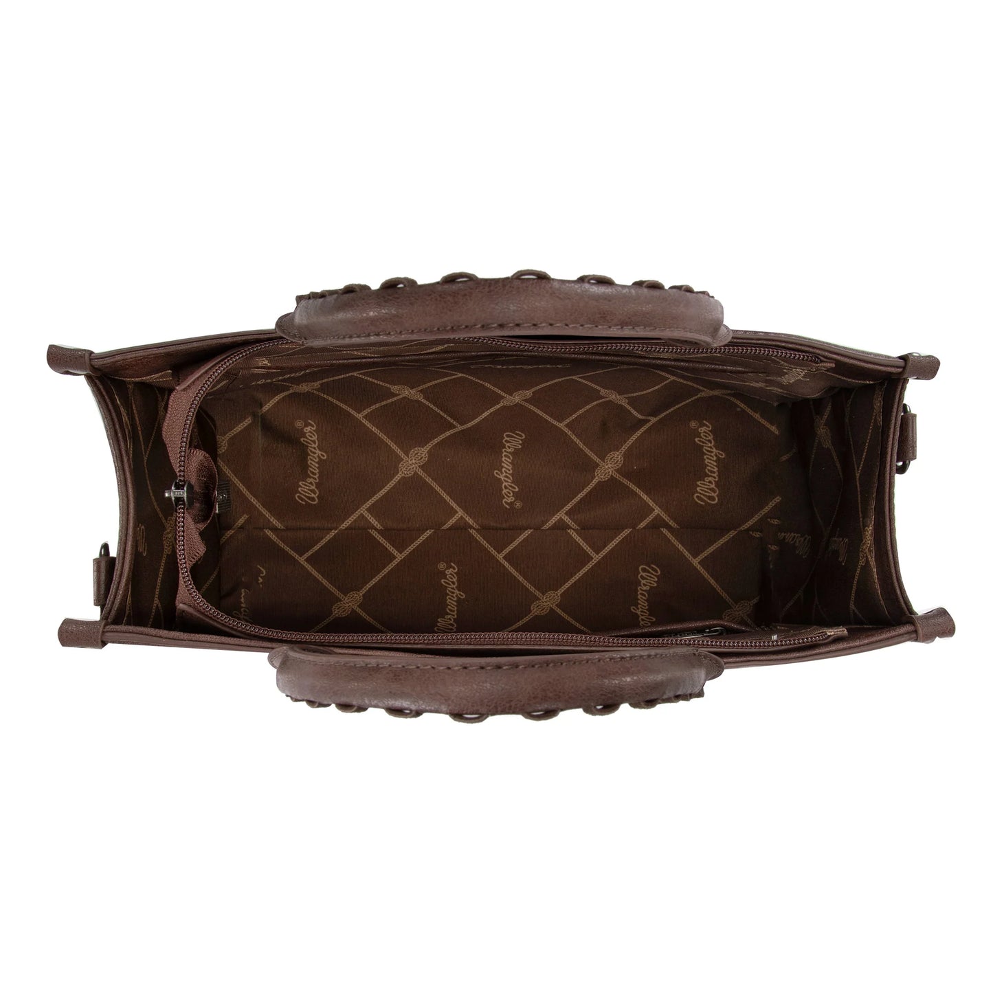 Wrangler Leopard Print Accented Whipstitch Tote with Crossbody Strap