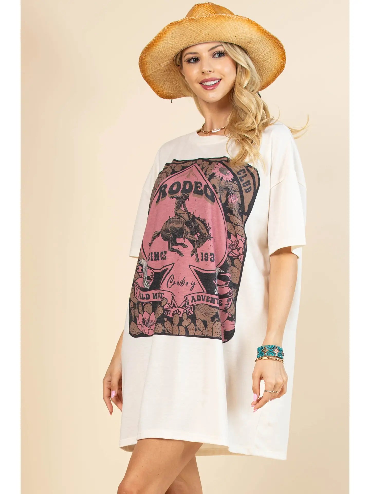 Pink Rodeo Nights T-Shirt Dress