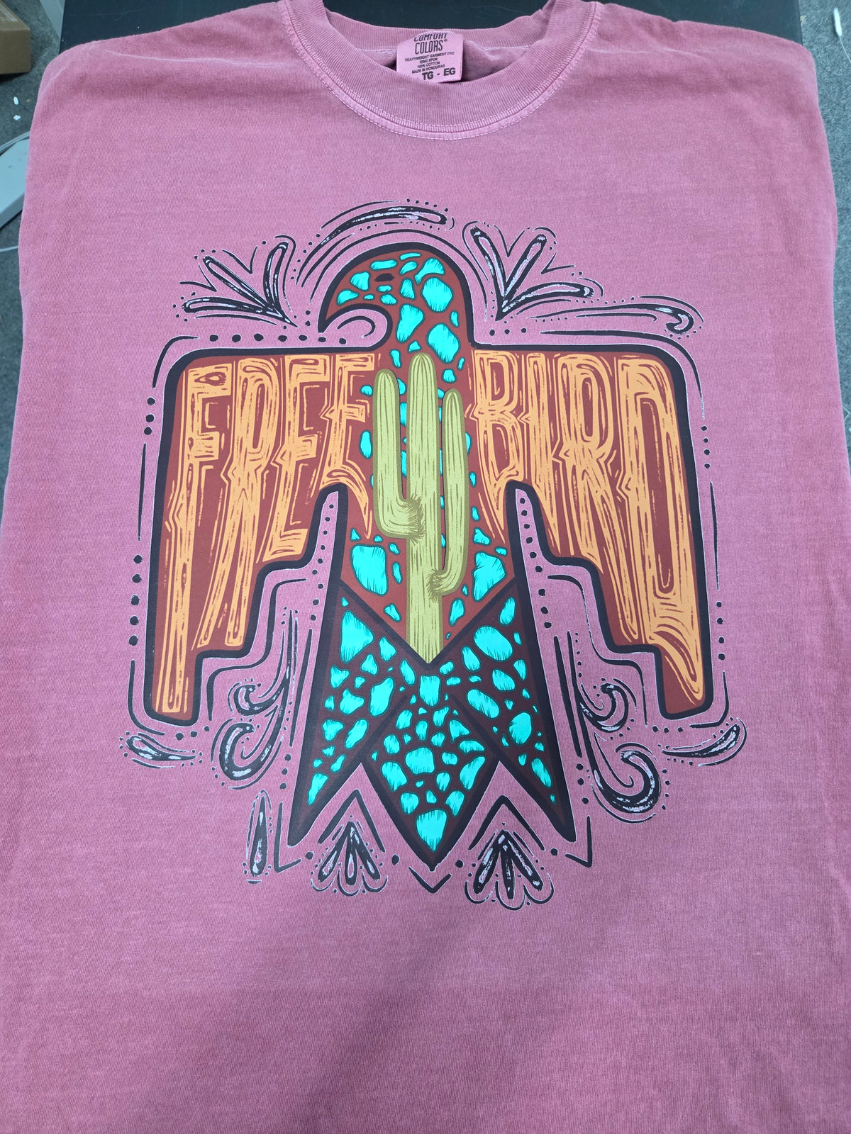 Free Bird Western Graphic Tee – Comfort Colors Oversized Tee