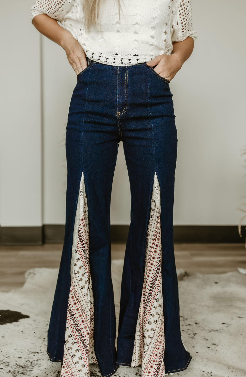 Wanderlust Wide Leg Lace Detail Flare Jeans – Dani Morgans