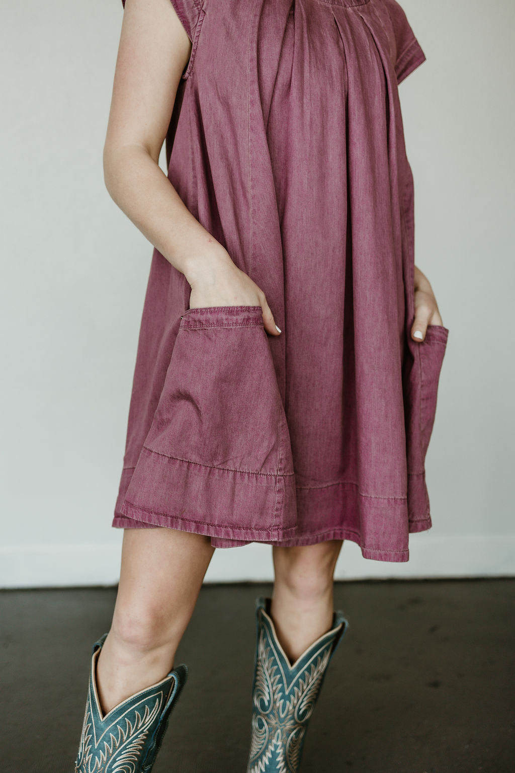 Stone Washed Denim Swing Dress