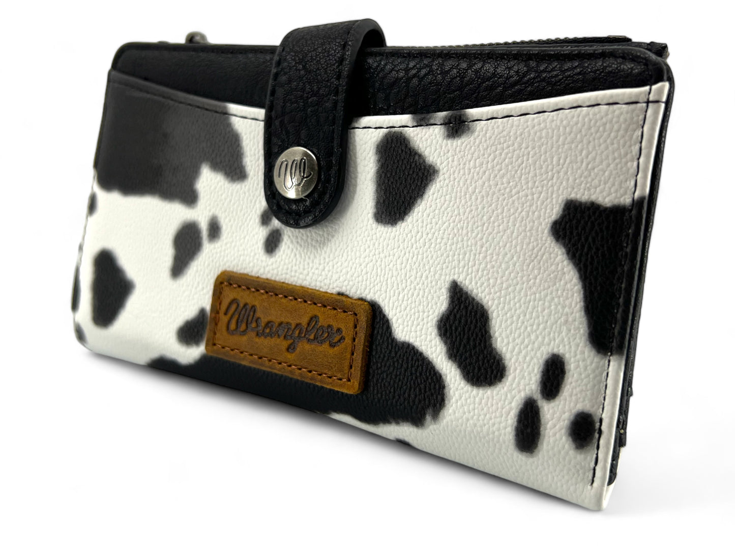 Wrangler Cow Print Snap Closure Wallet