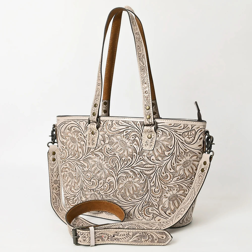 The Heirloom Floral Tote | American Darling Genuine Tooled Leather Bag