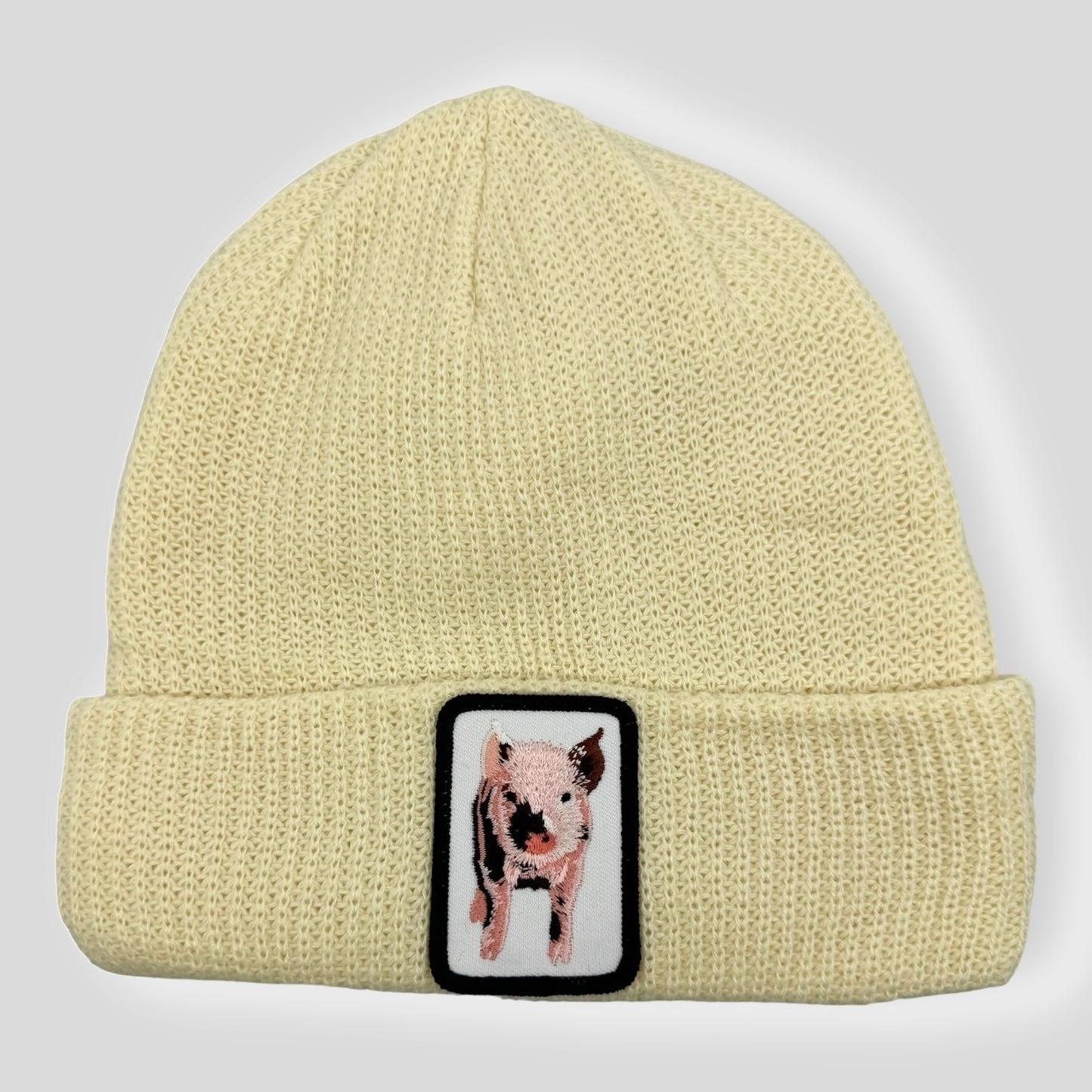 Beanie with Cute Embroidered Animal Patch