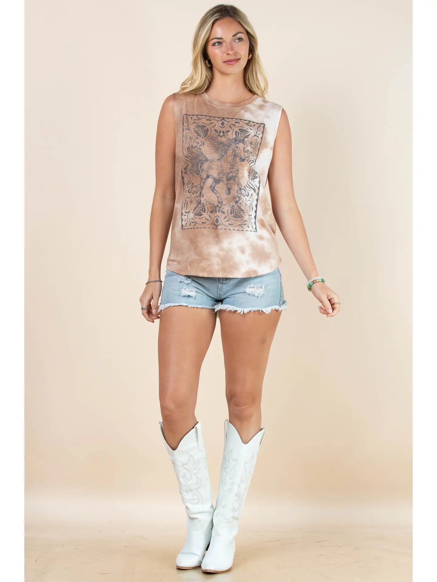 Wild Spirit Running Horse Tie Dye Tank