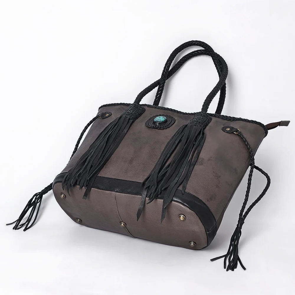 American Darling Braided Leather & Fringe Never Full Bag