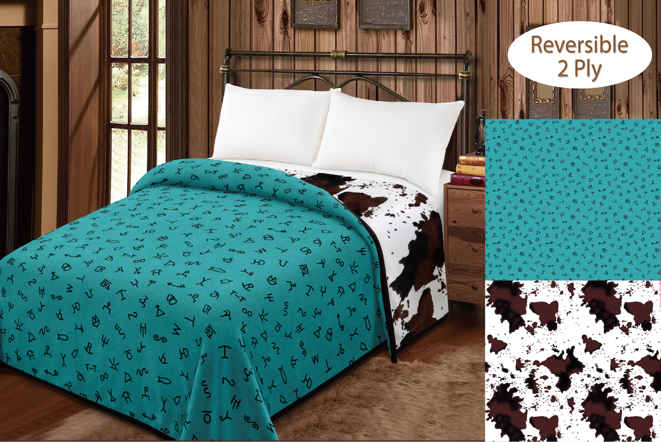 Cozy Cowgirl Reversible King Sized Blanket