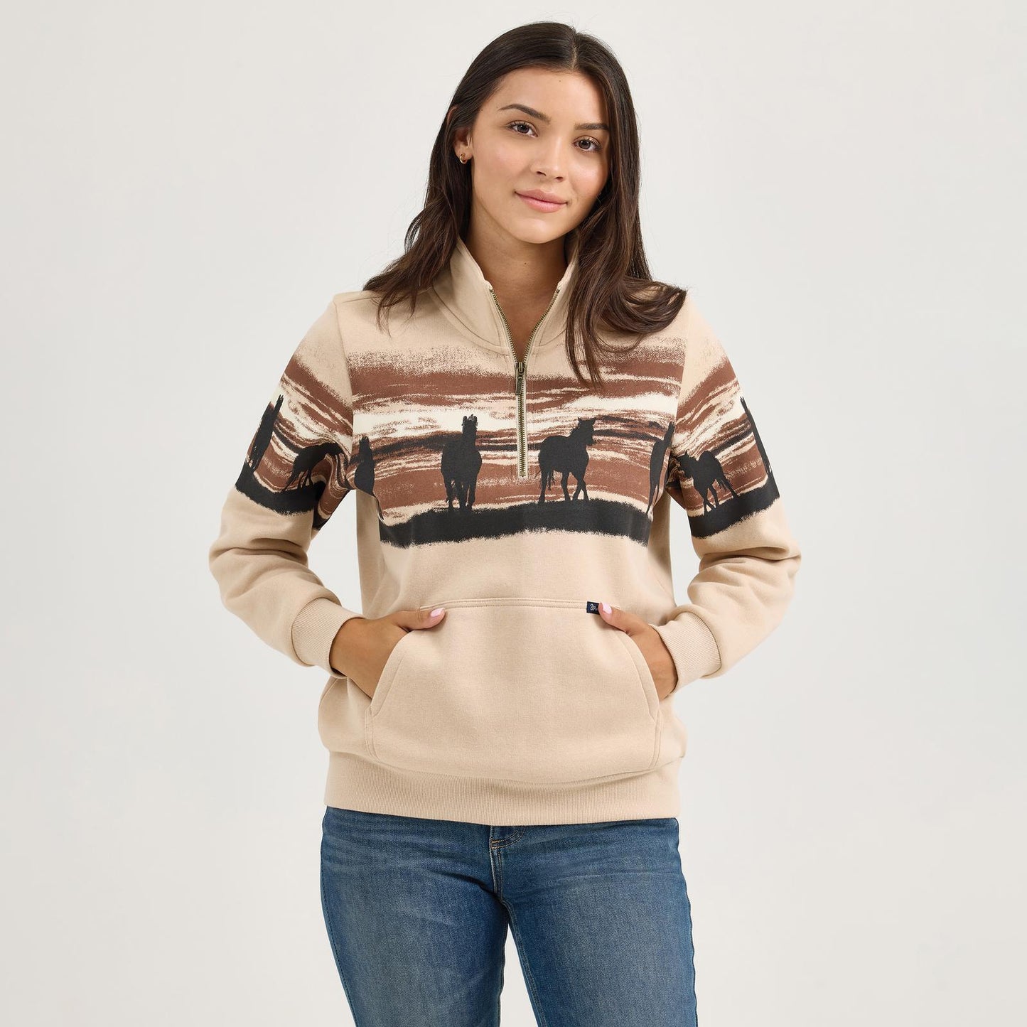 Wrangler Womans 1/4 Zip Vintage Sweater