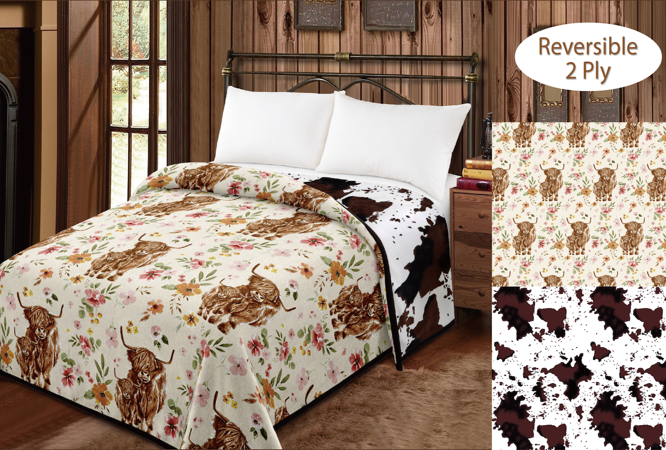 Cozy Cowgirl Reversible King Sized Blanket