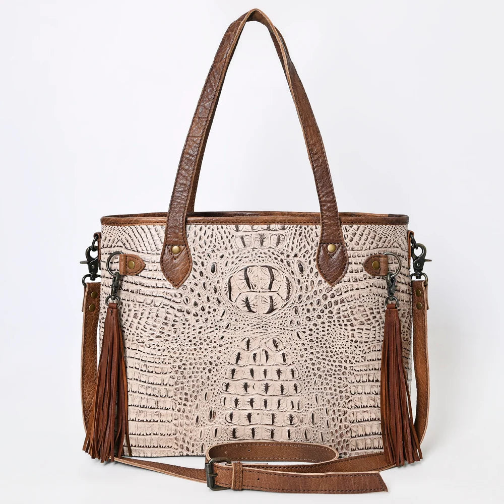 The Croc Darling Genuine Leather Western Tote & Crossbody Bag | American Darling