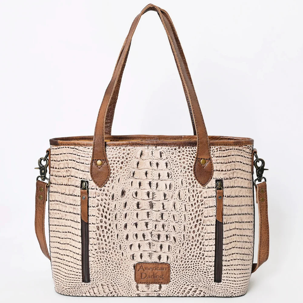 The Croc Darling Genuine Leather Western Tote & Crossbody Bag | American Darling