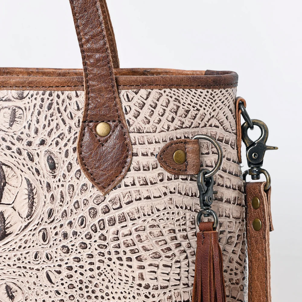 The Croc Darling Genuine Leather Western Tote & Crossbody Bag | American Darling