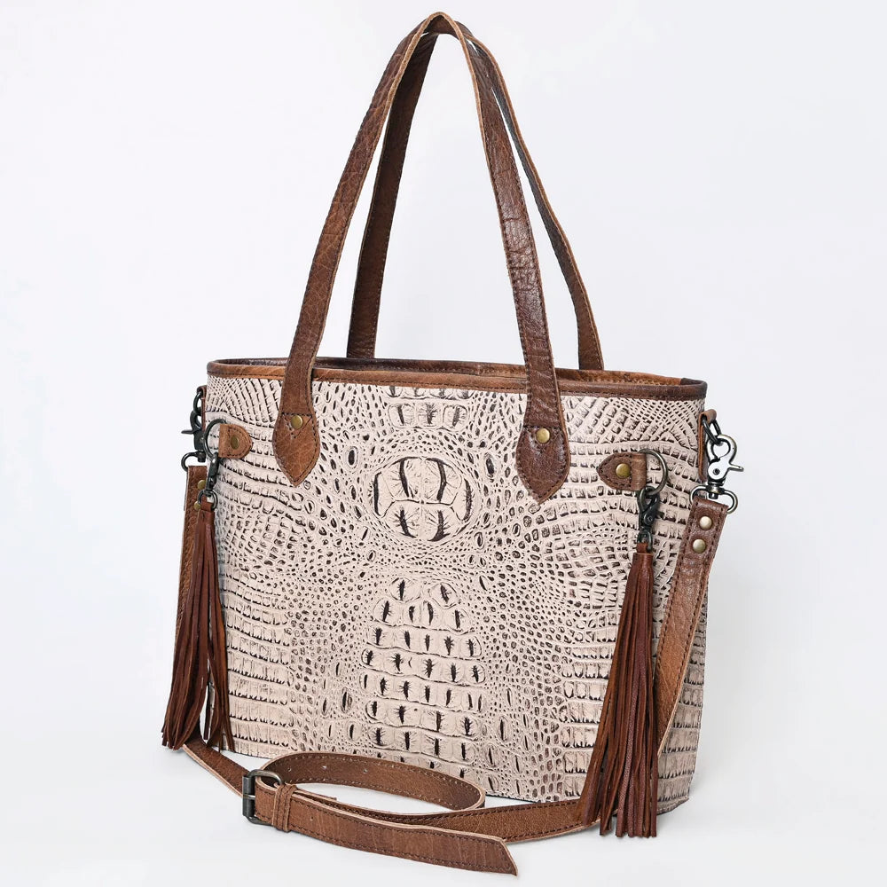 The Croc Darling Genuine Leather Western Tote & Crossbody Bag | American Darling