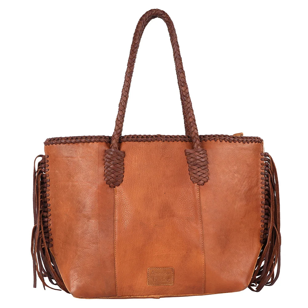 Genuine Leather Fringe Tote | American Darling