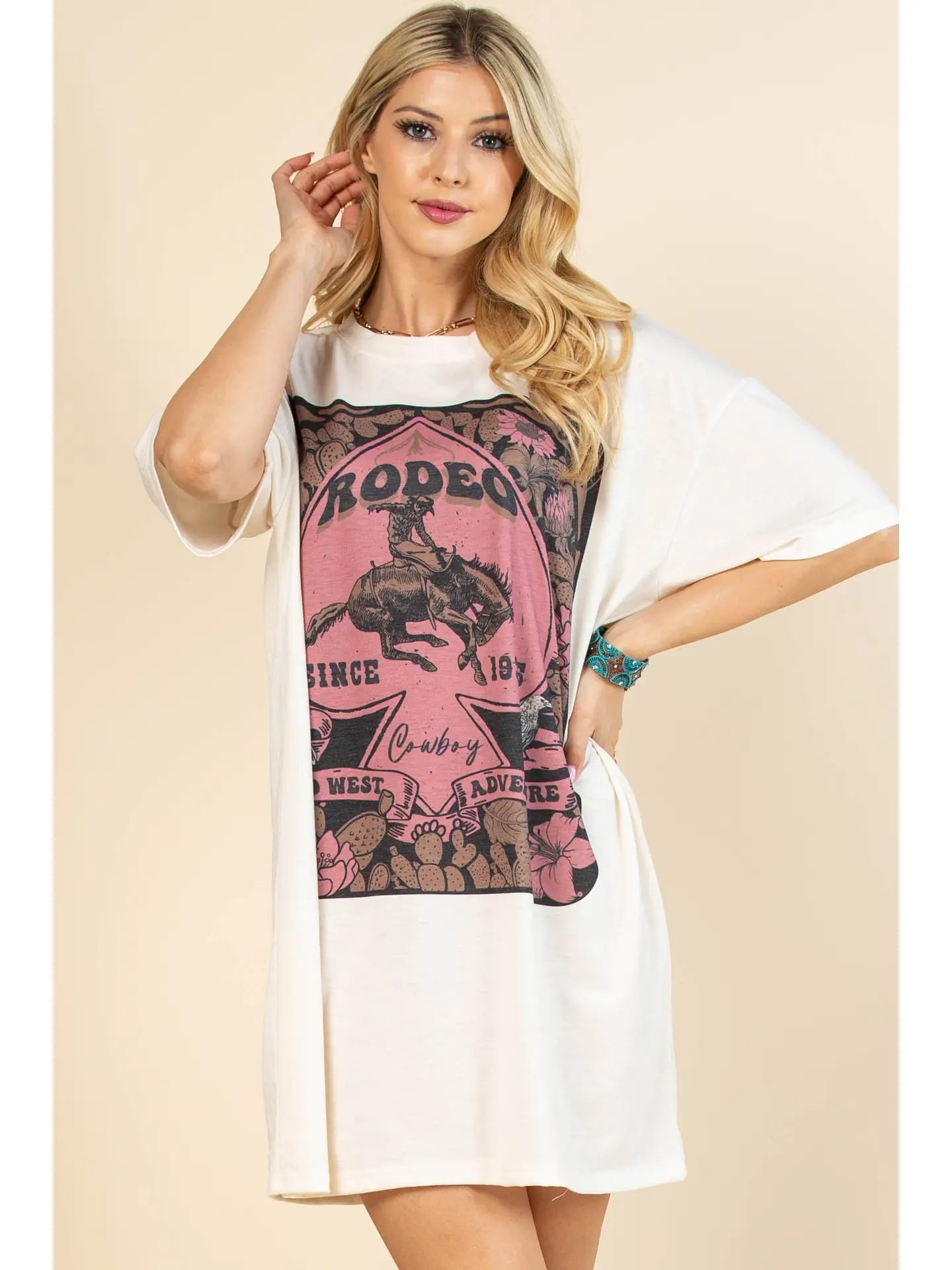Pink Rodeo Nights T-Shirt Dress