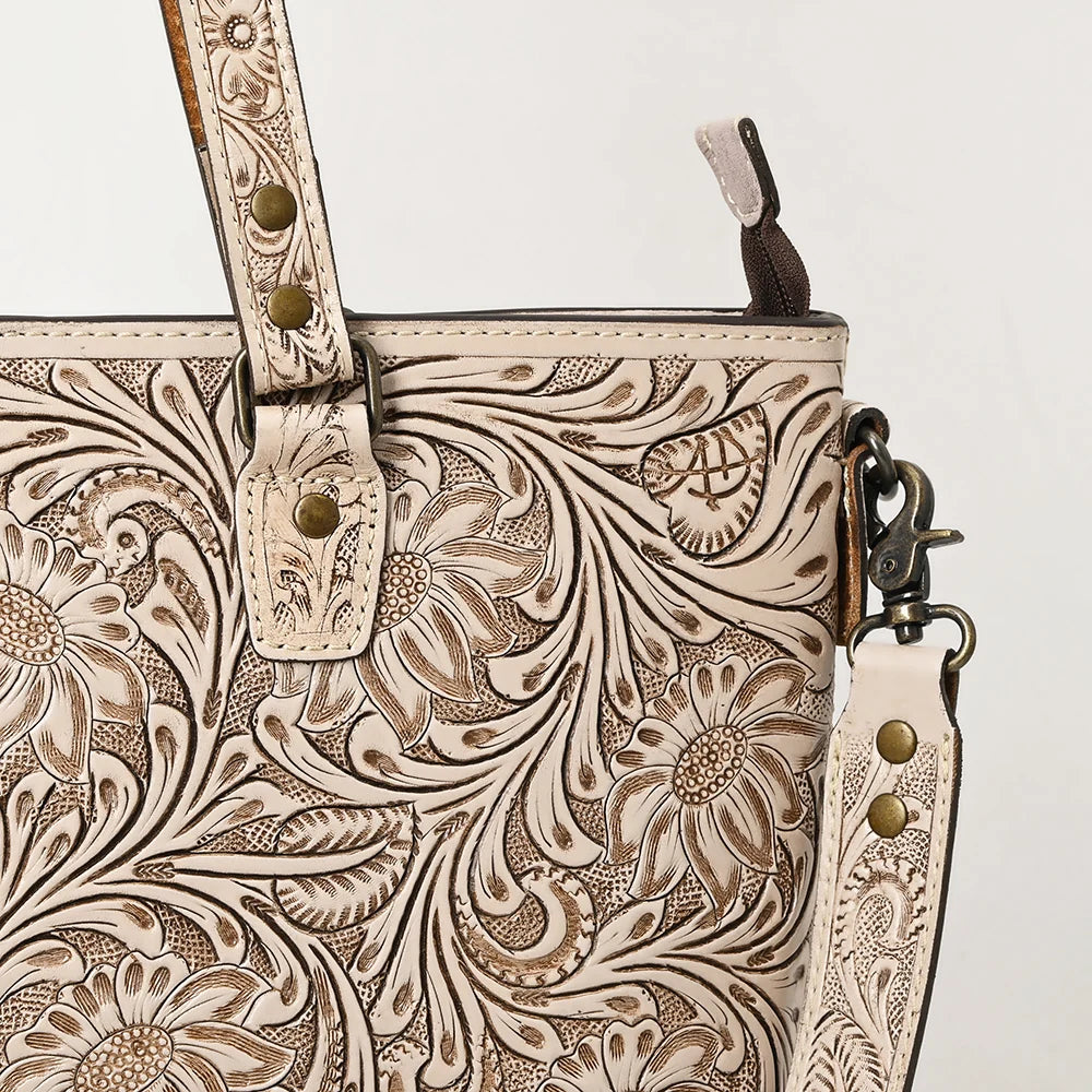 The Heirloom Floral Tote | American Darling Genuine Tooled Leather Bag