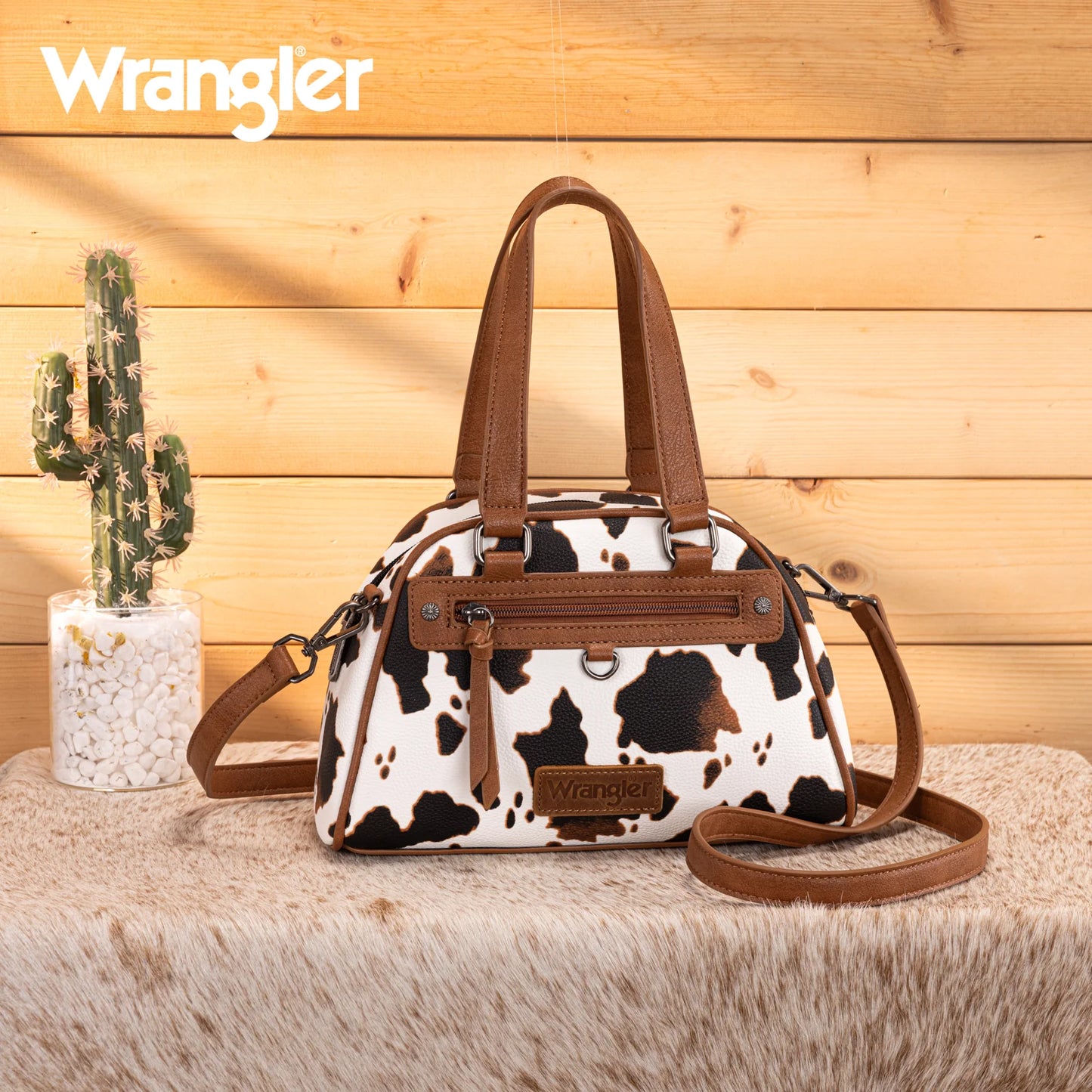 Wrangler Cow Print Satchel
