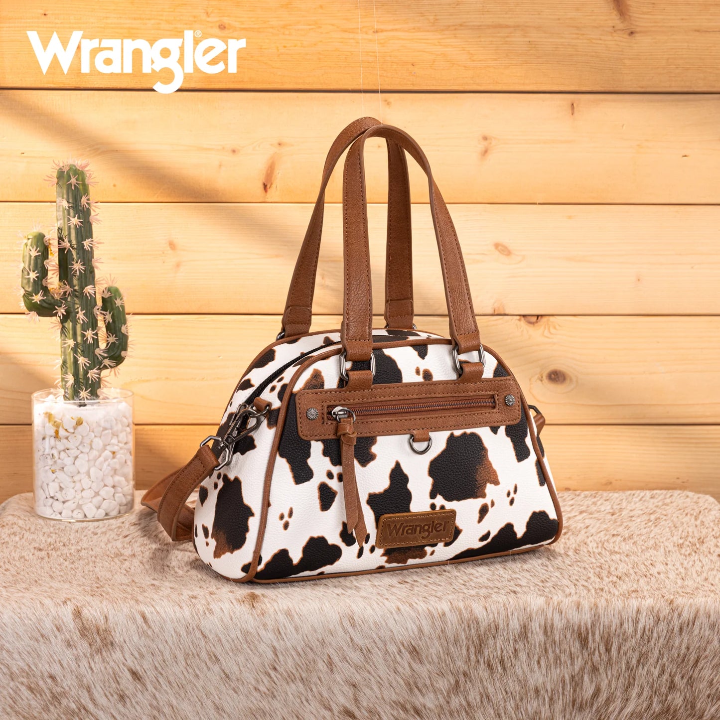 Wrangler Cow Print Satchel