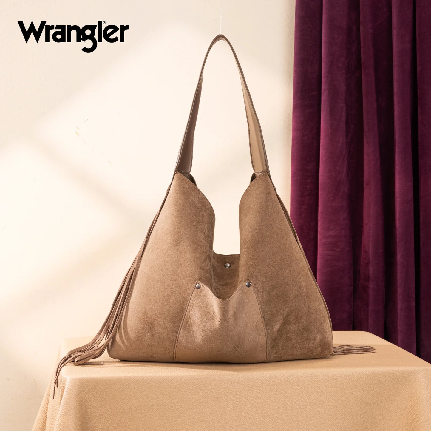 Wrangler Fringe Rustler Tooled Hobo Bag