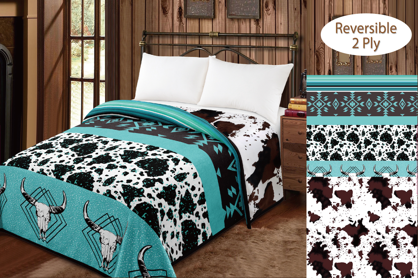 Cozy Cowgirl Reversible King Sized Blanket