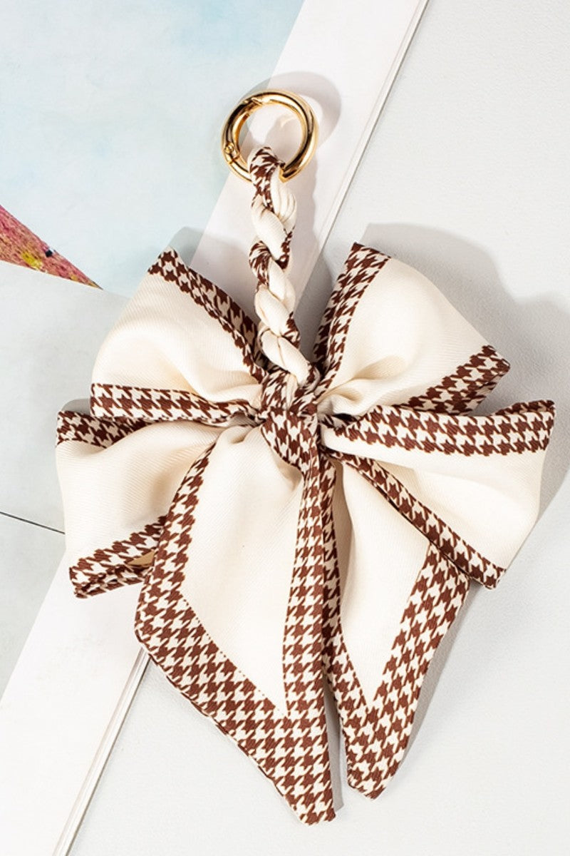 Classic Houndstooth Bow Bag Charm