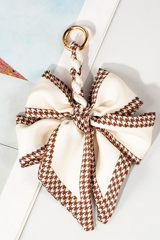 Classic Houndstooth Bow Bag Charm
