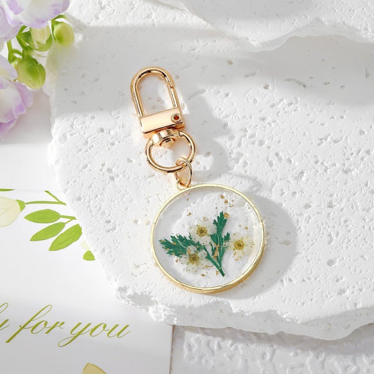 Dried Flower Bag Charm Pendant
