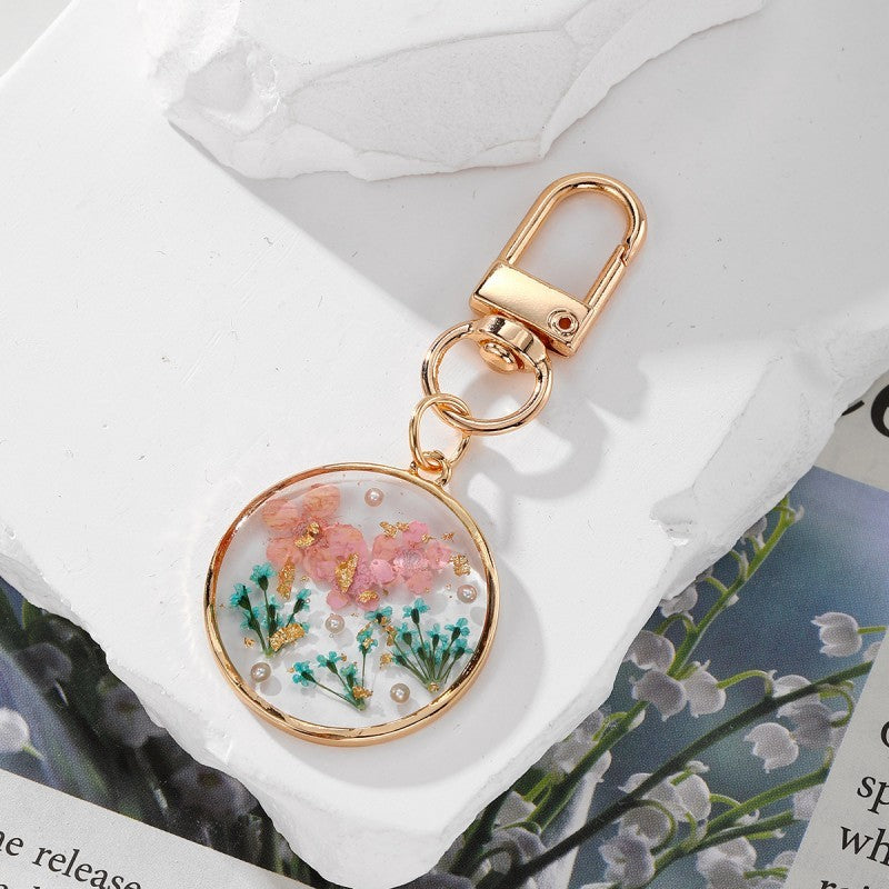 Dried Flower Bag Charm Pendant