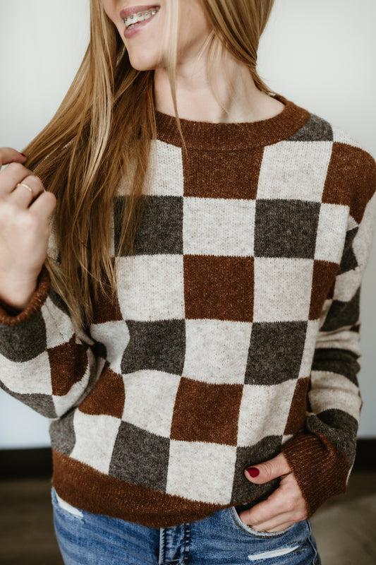 Rustic Ranch Checkered Sweater